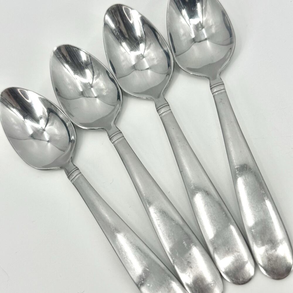 Towle Ariel Satin Teaspoons 6-3/8" Stainless Flatware Lot of 4